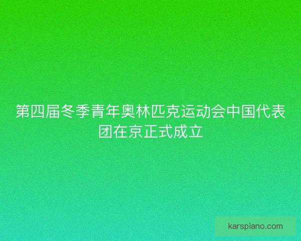 第四届冬季青年奥林匹克运动会中国代表团在京正式成立